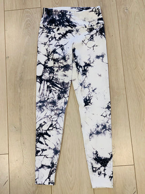 White Black Tie Dye Legging- -Trendy Me Boutique, Granada Hills California
