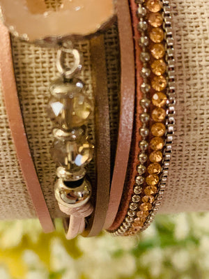 Pink Agate Geode Bracelet- -Trendy Me Boutique, Granada Hills California