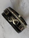 Infinity Chic Leather Bracelet- -Trendy Me Boutique, Granada Hills California