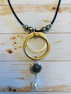 Janice Double Circle Pearl Necklace- -Trendy Me Boutique, Granada Hills California