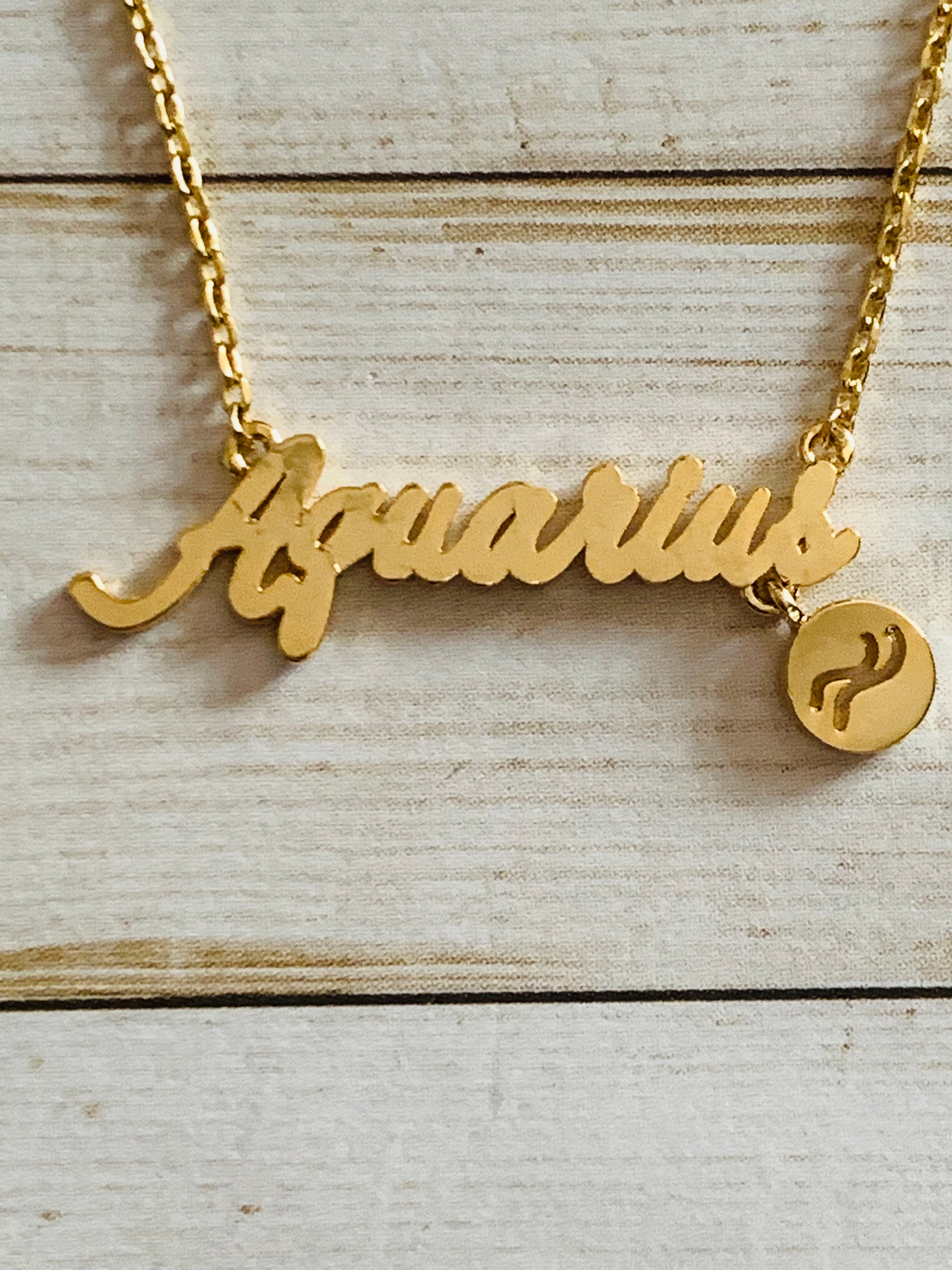 Birthday Month Necklace Aquarius Trendy Me Boutique