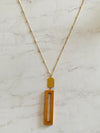 Brown Wood Cutout Gold Necklace- -Trendy Me Boutique, Granada Hills California