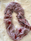 Red Star Printed Scarves- -Trendy Me Boutique, Granada Hills California