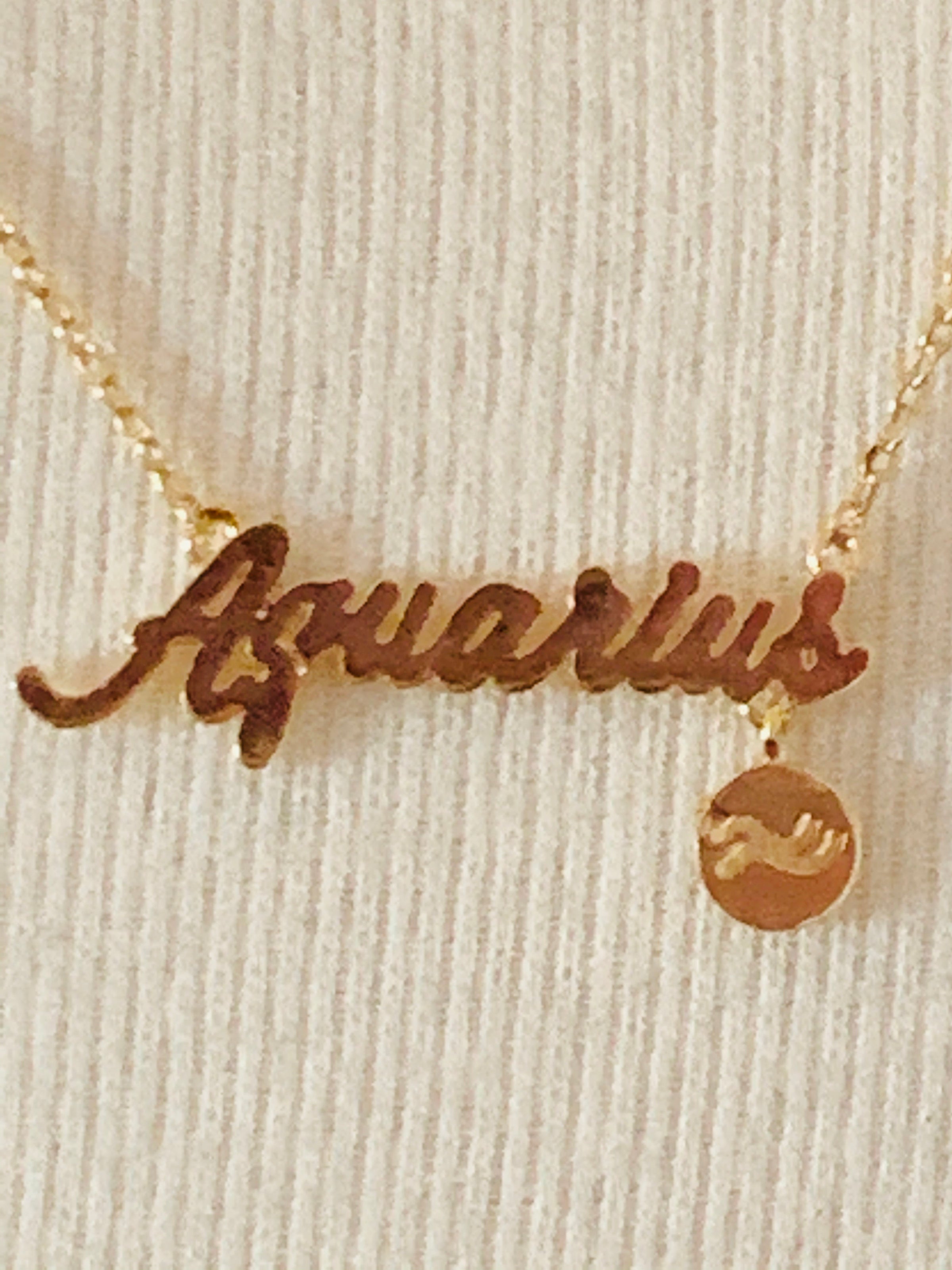 Birthday Month Necklace Aquarius