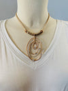 Gold Circle Swirl Necklace- -Trendy Me Boutique, Granada Hills California