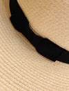 White Straw Hat Black Ribbon- -Trendy Me Boutique, Granada Hills California