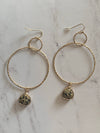 Double Circle Dalmatian Stone Earrings- -Trendy Me Boutique, Granada Hills California