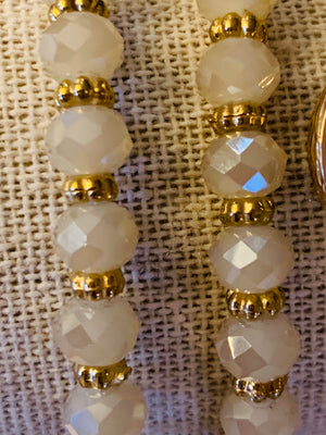 Natural Crystal Stretch Bracelet with Precious Stone Accent- -Trendy Me Boutique, Granada Hills California