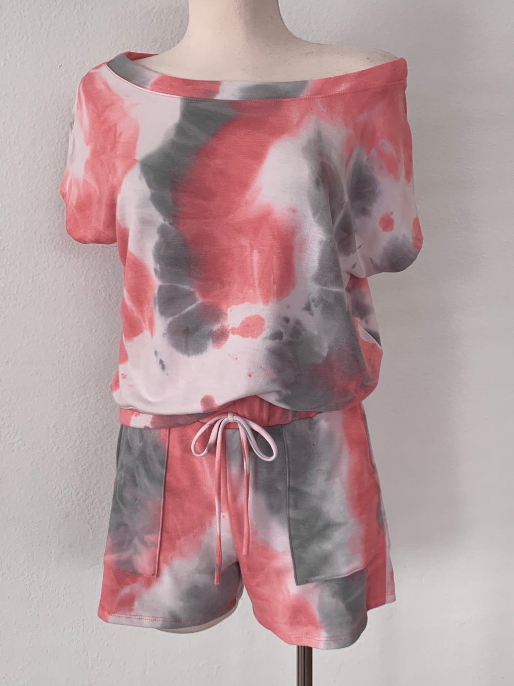 Coral Grey Tie Dye Set- -Trendy Me Boutique, Granada Hills California