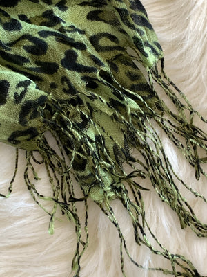 Olive Lime Leopard Printed Scarves- -Trendy Me Boutique, Granada Hills California
