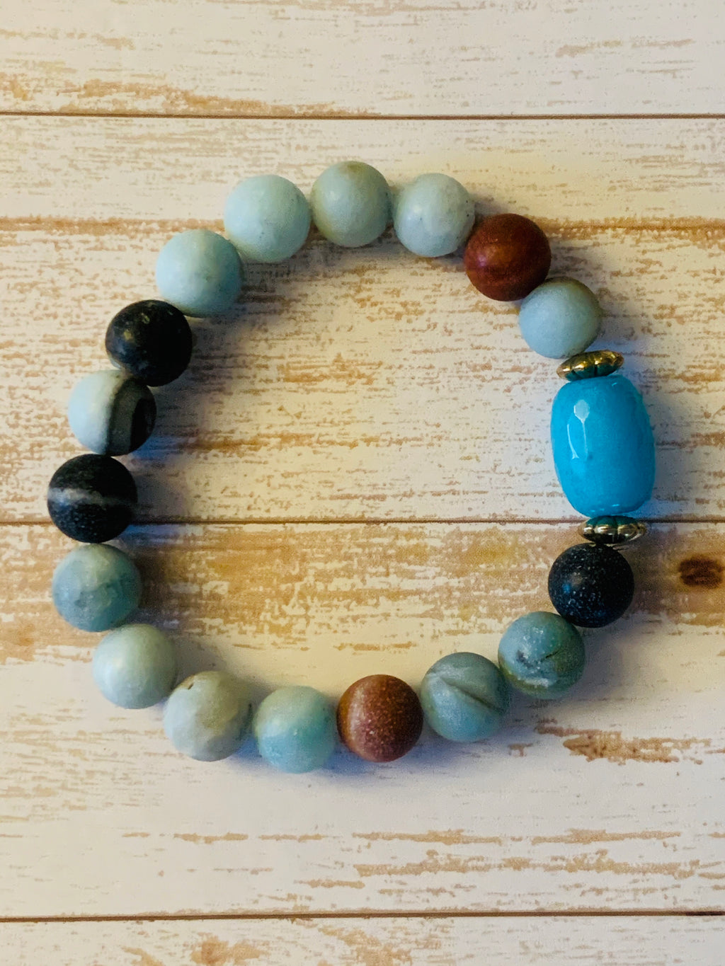 Amazonite Natural Stone Bracelet- -Trendy Me Boutique, Granada Hills California